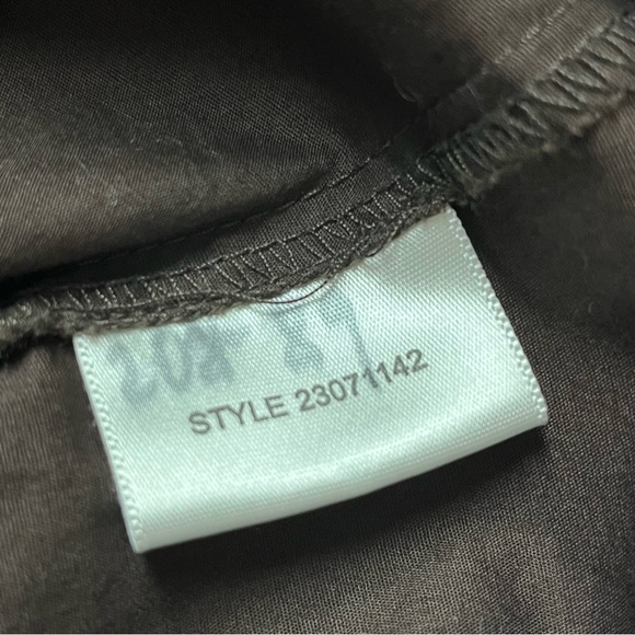 TORY BURCH Coco Brown Ruffle Front Button Up Long Sleeve Dress Shirt Size 4 - Picture 10 of 11